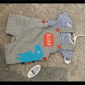 Bon bebe dinosaur overalls. 6-9 mo. New with tags